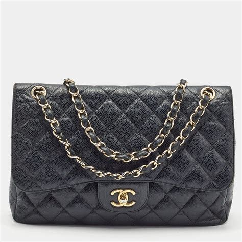 chanel caviar bag large|CHANEL Caviar Quilted Jumbo Double Flap Black.